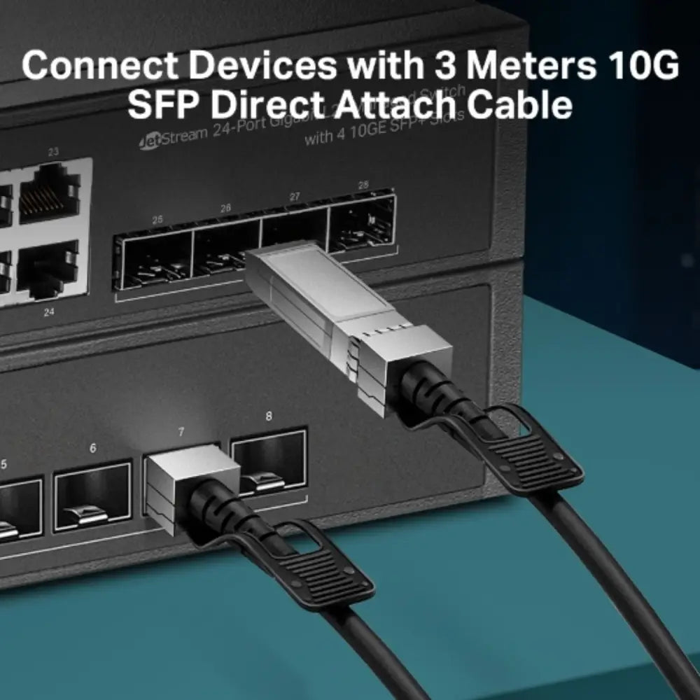 TP-Link SM5220-3M 3 Meter 10G SFP+ Direct Attach Cable Drives 10 Gigabit Ethernet Connector on Both Sides (Replaces
