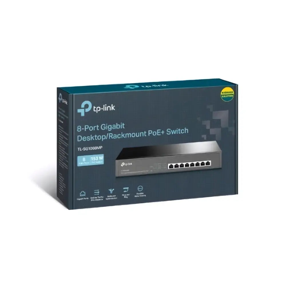TP-Link TL-SG1008MP 8-Port Gigabit Desktop/Rackmount Switch with PoE+ (Replacement model of TL-SG1008PE)