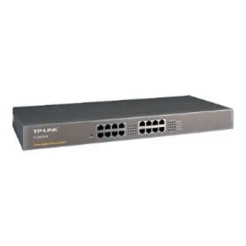 TP-Link TL-SG1016 16-Port Gigabit Rackmount Unmanaged Switch energy-efficient Supports MAC 19-inch rack-mountable steel