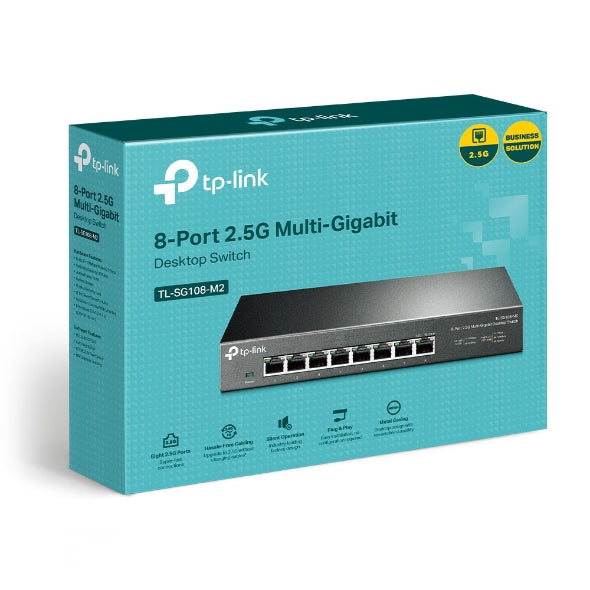 TP-Link TL-SG108-M2 8-Port 2.5G Desktop Switch Up To 40G Switching Capacity Connects 2.5G NAS/Server 2.5G WiFi 6 AP 4K