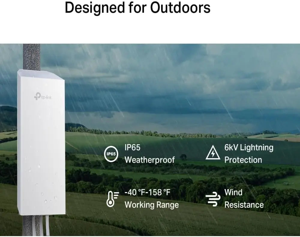 TP-Link Wireless Bridge 5 GHz 867 Mbps Long-Range Indoor/Outdoor Access Point Up to 5km 3 x Gbps Ethernet ports 12V
