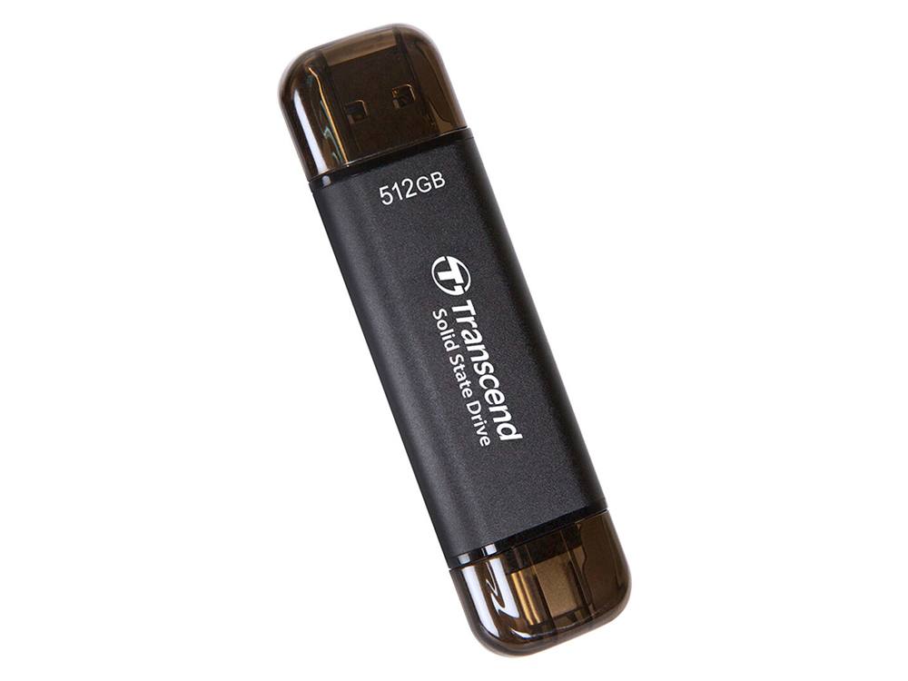 Transcend ESD310 512GB 10Gbps OTG External Portable SSD - Black