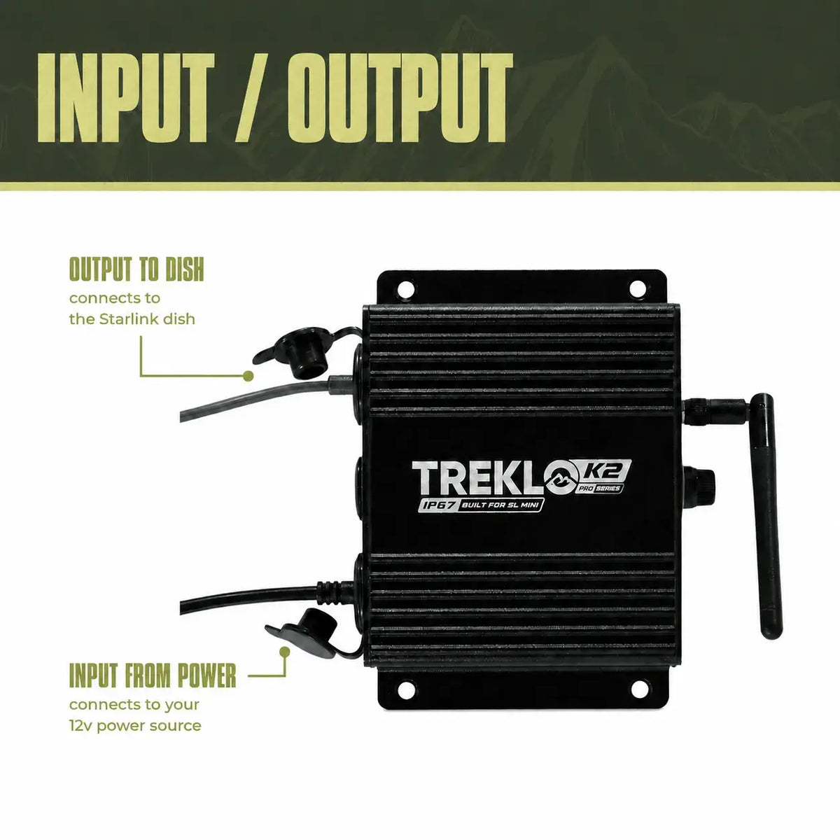 TREKLO K2 Boosted Power Supply and Remote for Starlink Mini