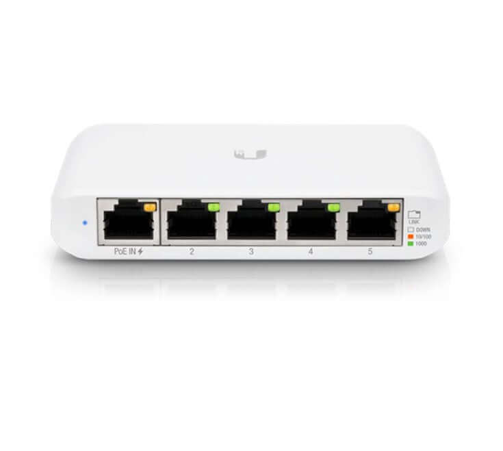 Ubiquiti UniFi Network, Switch, USW-Flex-Mini, 5-Port, No POE, (4) GbE Ports, (1) GbE PoE Input, Layer2, No Mount