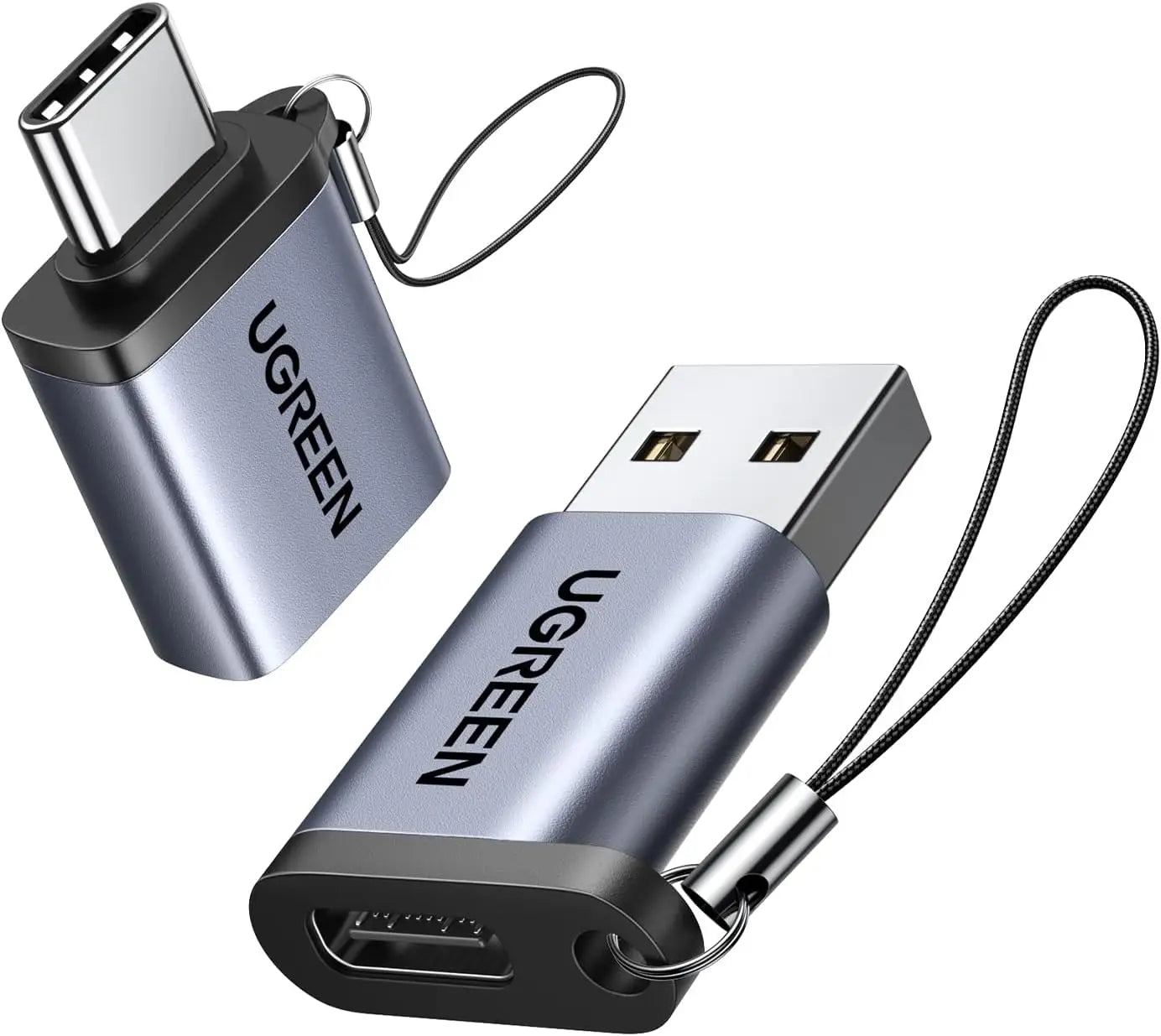 UGREEN 10Gbps USB Adapter 2 Pack Type C Female to A Male Converter and OTG Cable Thunderbolt 4/3 Compatible with iPhone