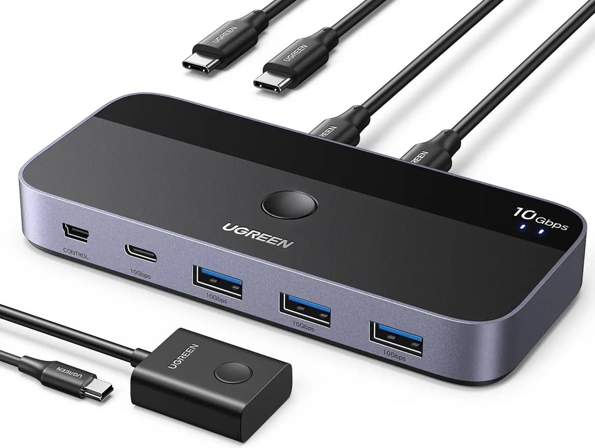 UGREEN 10Gbps USB-C Switch for 2 Computers 4-Port USB 3.2 Switcher
