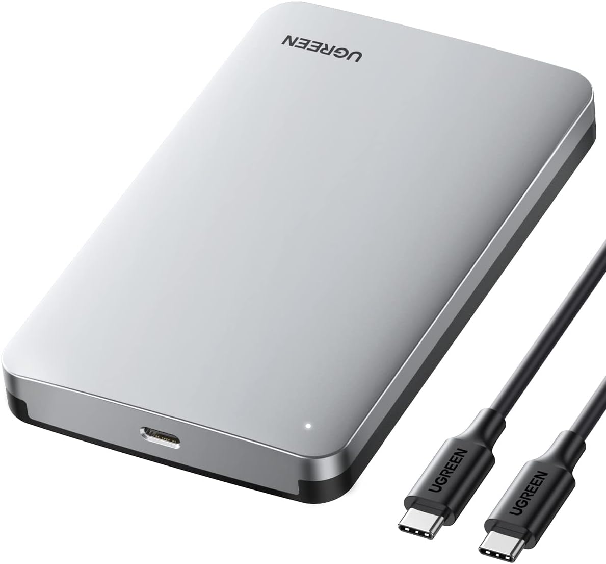 UGREEN 2.5’’ USB C to SATA III Hard Drive Enclosure 6Gbps Aluminum Case Adapter Support UASP & Trim Compatible