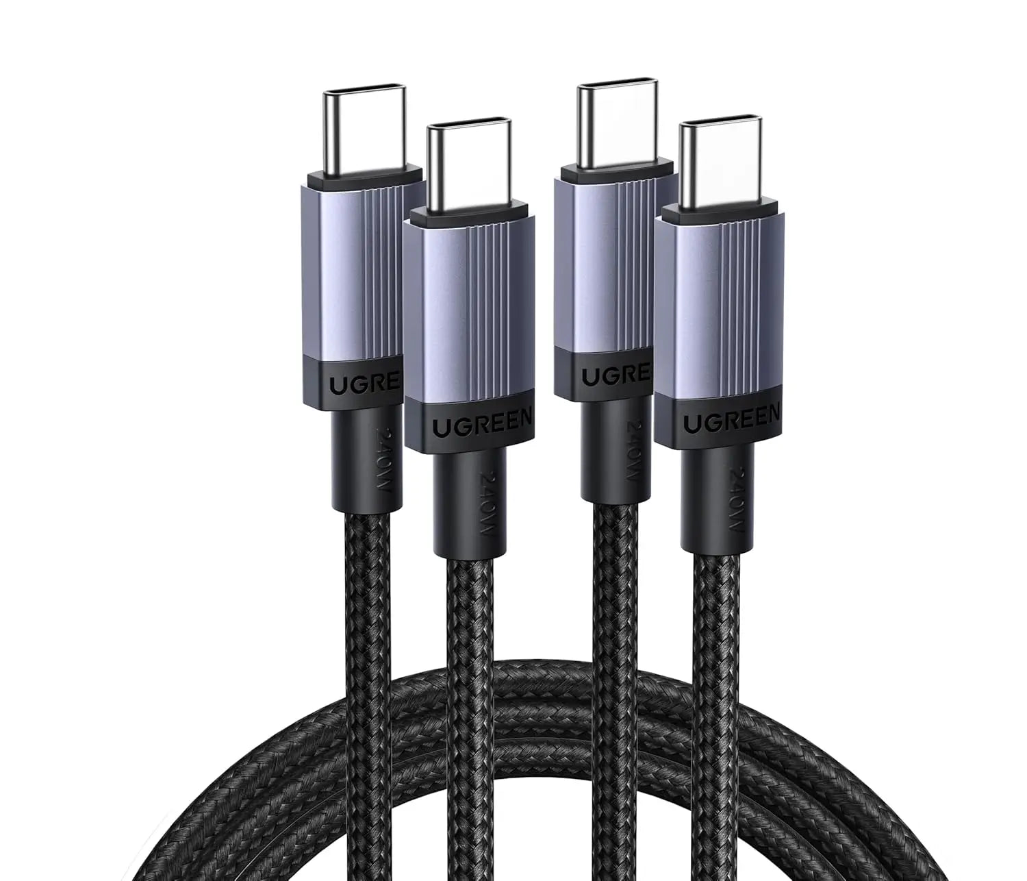 UGREEN 2 Pack 240W USB C to Cable 2M USBC PD Fast Charging Type Charger for iPhone 17 Pro Max MacBook iPad pro Dell