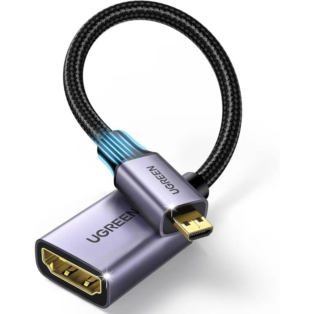 UGREEN 4K@60Hz Micro HDMI to Adapter 1080P Nylon Braided Male Female Support 3D Compatible with Hero 7 Raspberry Pi 4