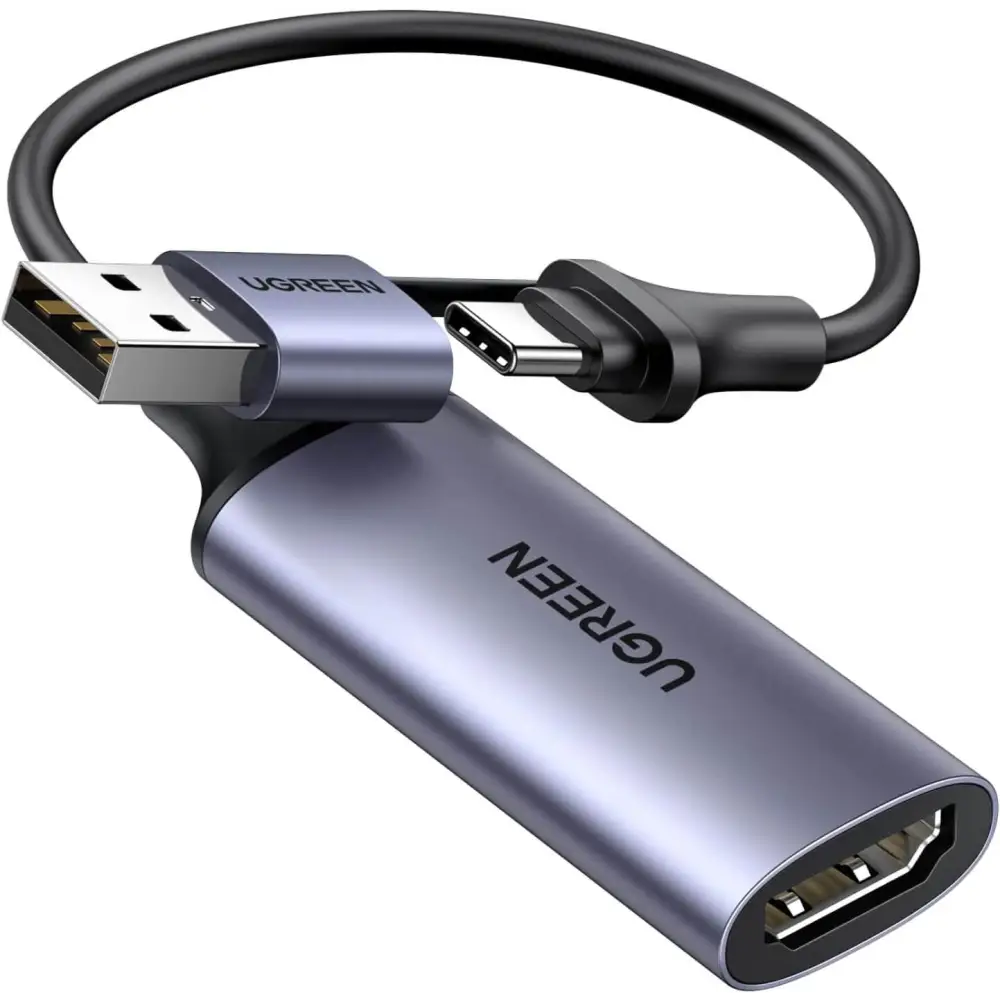 UGREEN Full HD 1080P Video Capture Card 4K HDMI to USB-A/USB-C USB 2.0 and Audio Recording Compatible with Switch PS5
