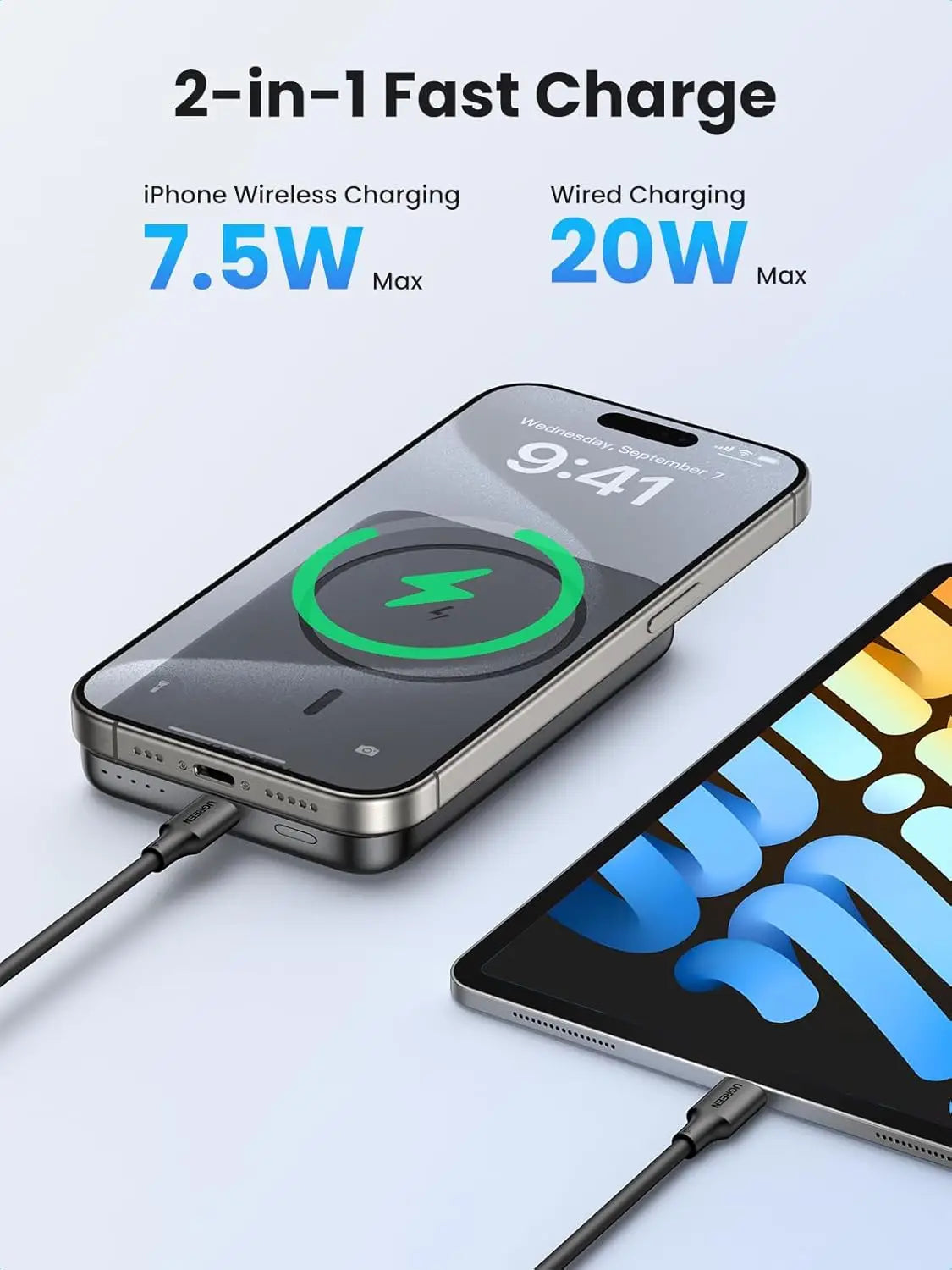 UGREEN Magsafe Power Bank 10000mAh Wireless Portable Charger 20W PD Fast Charging Slim Magnetic Battery Pack Powerbank