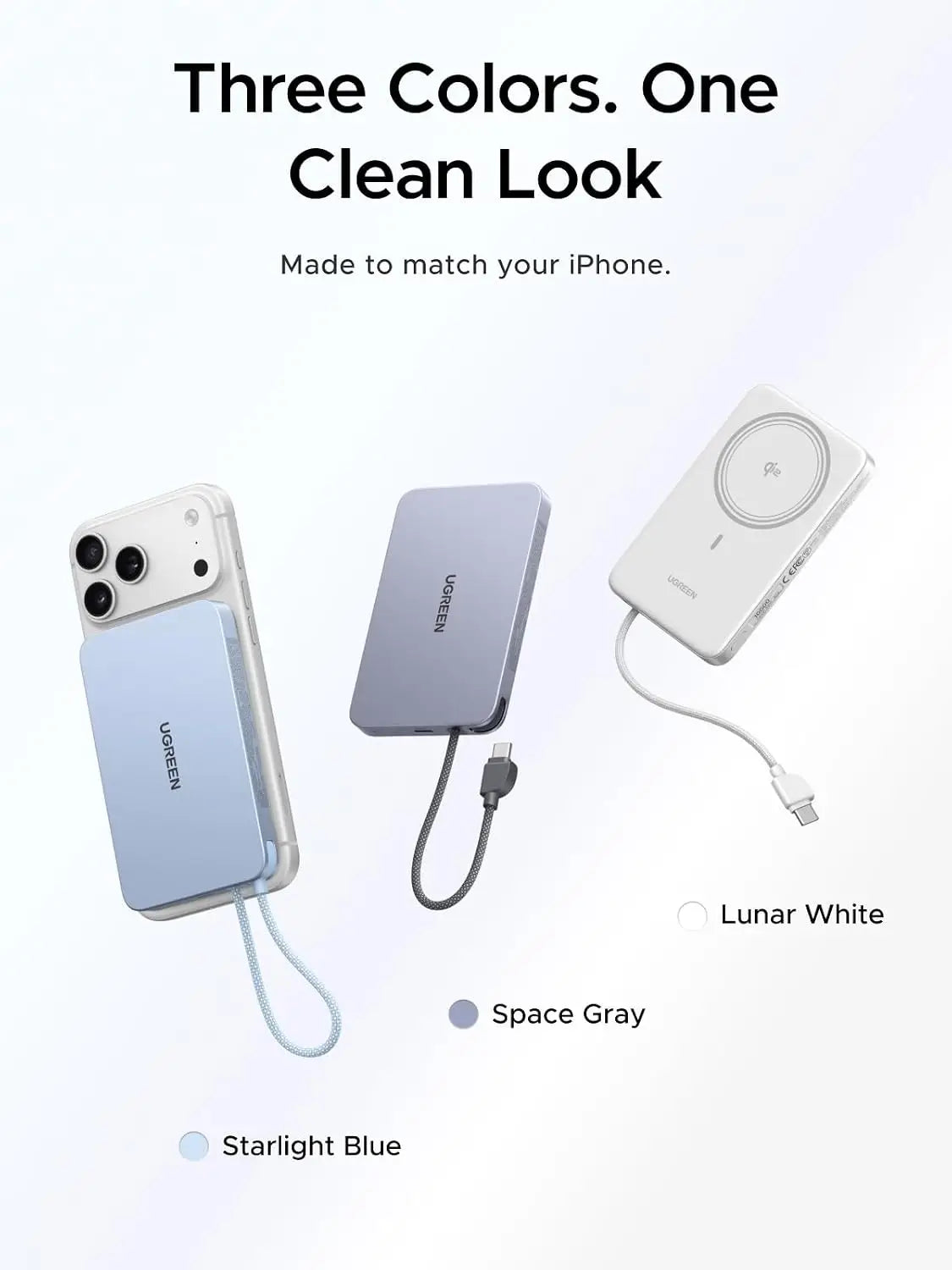 UGREEN Ultra-Slim Power Bank Qi2 15W Magsafe 10000mAh Portable Charger