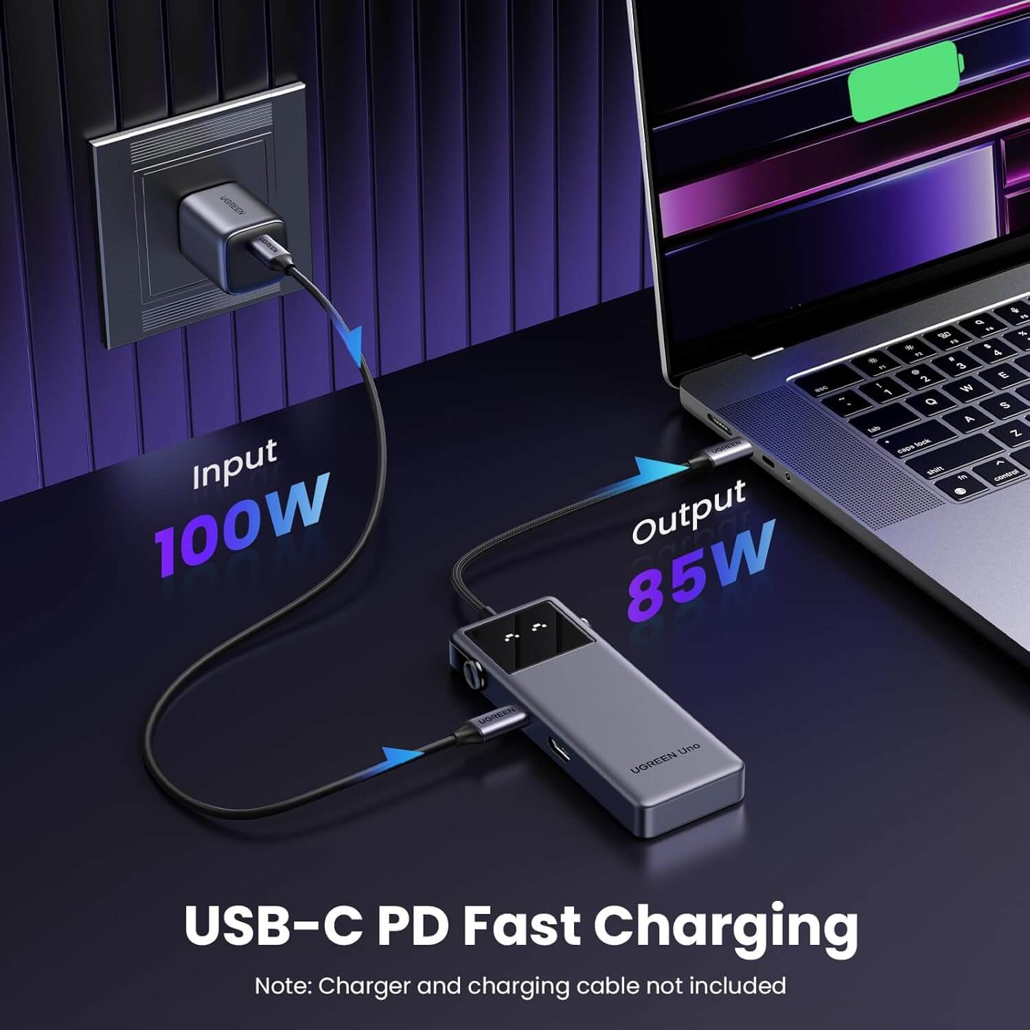 UGREEN Uno USB C Hub 6-in-1 Type C Adapter with 4K@60Hz HDMI Display 100W Power Delivery 10Gbps 2 USB C& A Data Ports