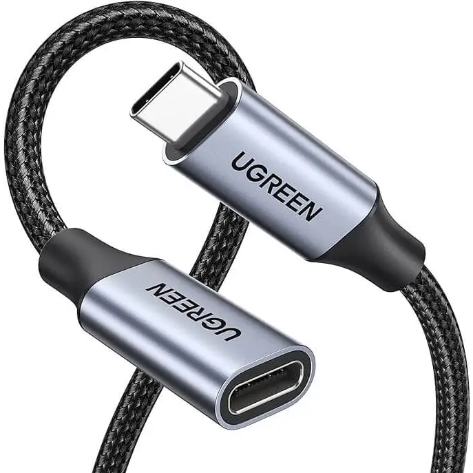 UGREEN USB C Extension Cable 3.2 Gen 2 10Gbps Type Male to Female Extender Cord Nylon Braided 100W Fast Charge 4K
