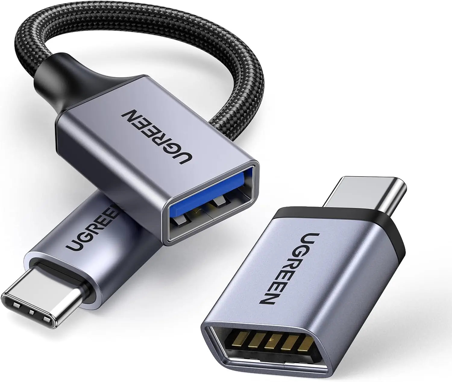 UGREEN USB C to A Adapter 10Gbps 2 Mixed Pack Aluminum Type Female Male Adaptor OTG Cable Compatible with iPhone 17 16