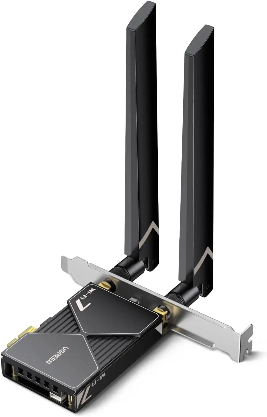 UGREEN WiFi 7 BE6500 PCIe Card Bluetooth 5.4 IEEE 802.11ax/be 6G/5G/2.4G Tri Band MLO Technology Flexible Dual 6dBi
