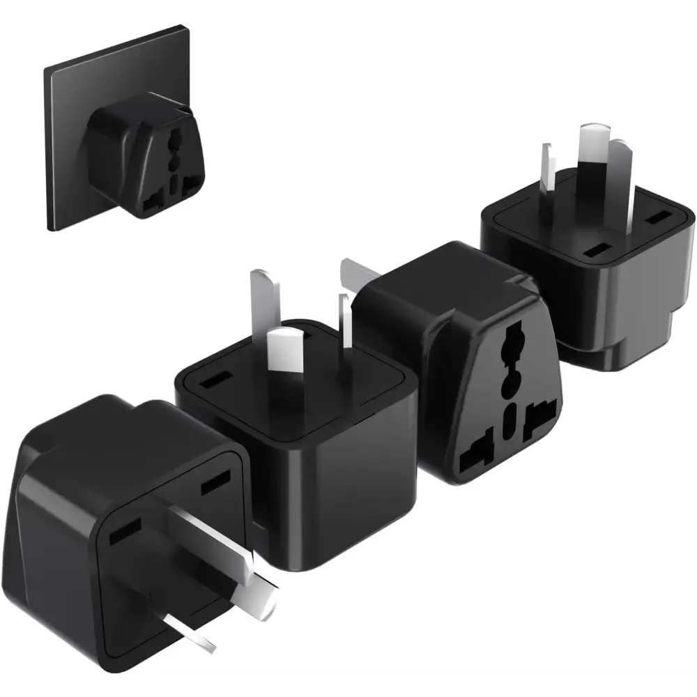 Universal Travel Adapter x 1 US/UK/EU/India to AU Power Plug 3-Pin Adapters With Safety Grounded Pin