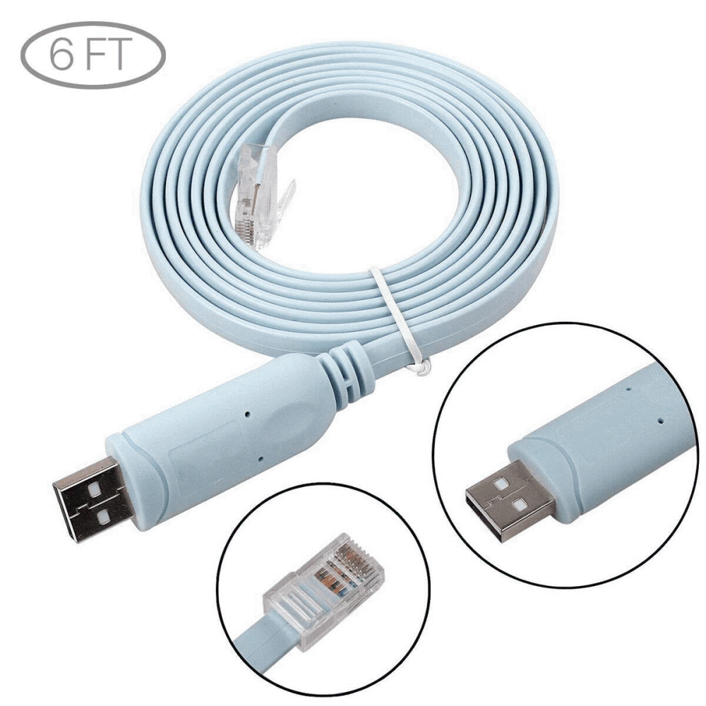 USB Console Cable to RJ45 Essential Accesory of Cisco NETGEAR Ubiquity LINKSYS TP-Link Routers/Switches for Laptops
