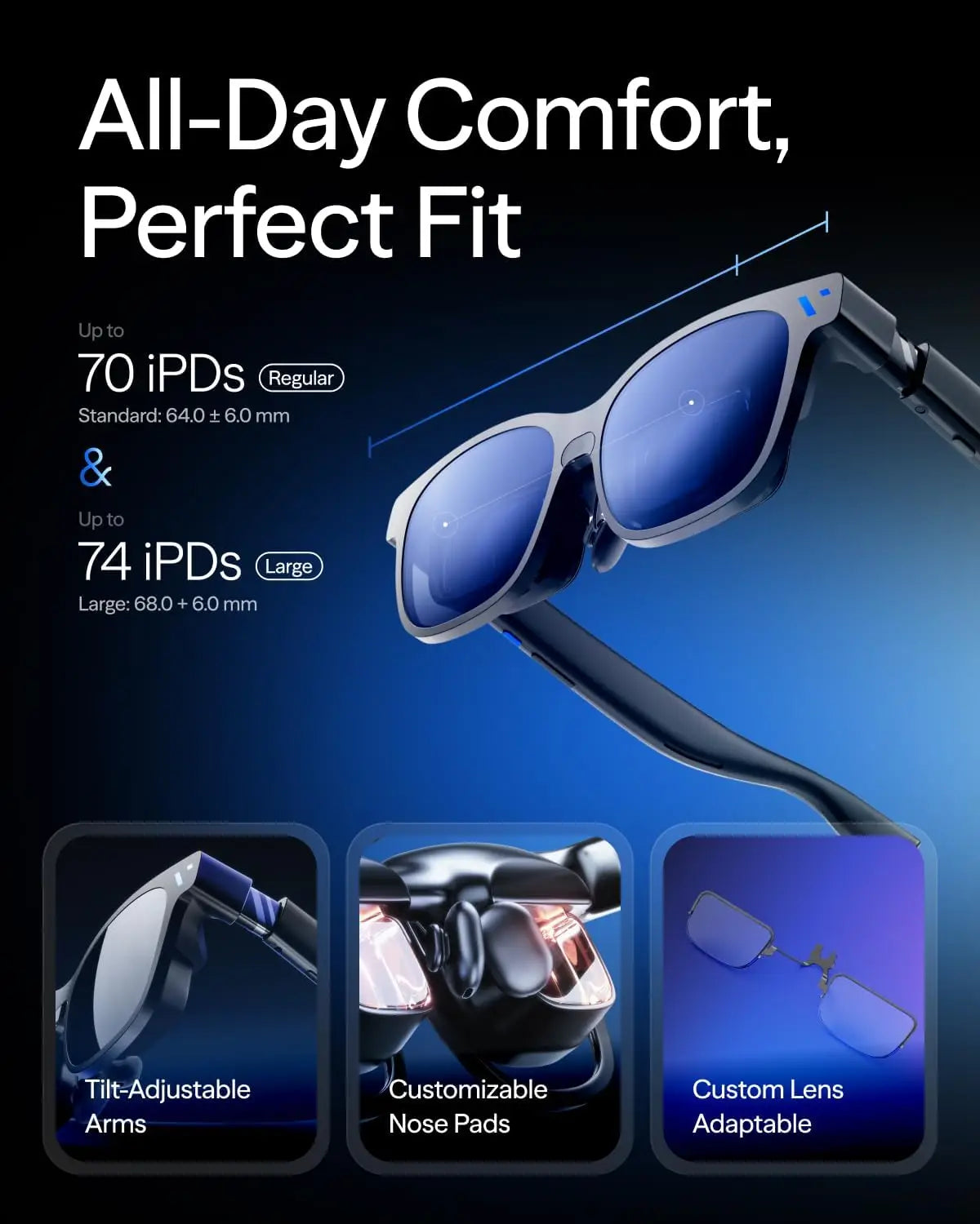 VITURE Beast AR Glasses 174’’ 1200p 58 FOV 3DoF for iPhone,Android,Mac,PC