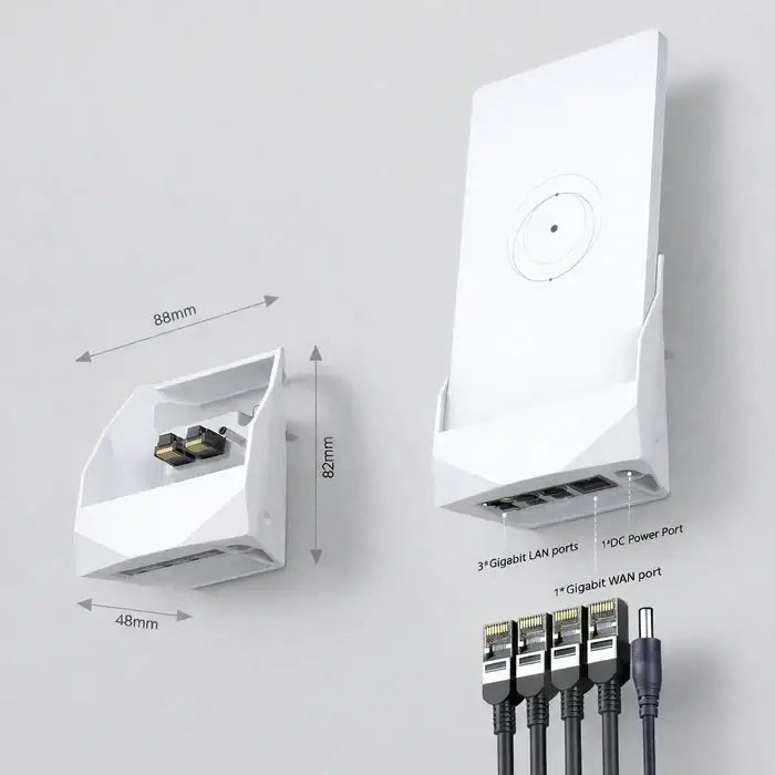 Wall Dock for Starlink Router Mini - Mountable 3 LAN Outputs & 1 WAN Input