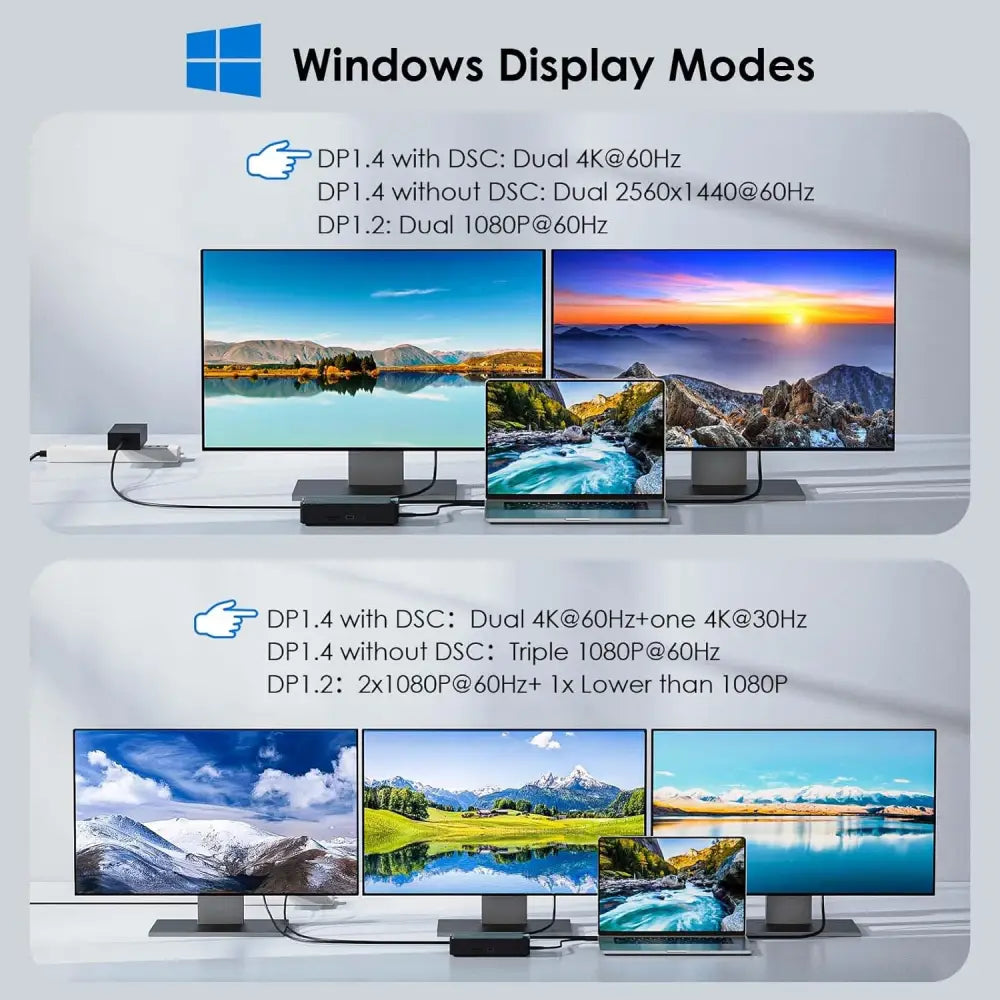 WAVLINK USB C Docking Station 3 Monitors 13 in 1 Hub with 10Gbps M.2 PCIe/SATA SSD Enclosure Expands MacBook/Mac mini