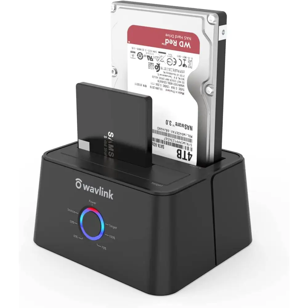 Wavlink USB C or 3.0 to SATA Dual Bay External Hard Drive Docking Station for all 2.5/3.5 Inch SATAⅠ/Ⅱ/ⅢSSD HDD Support