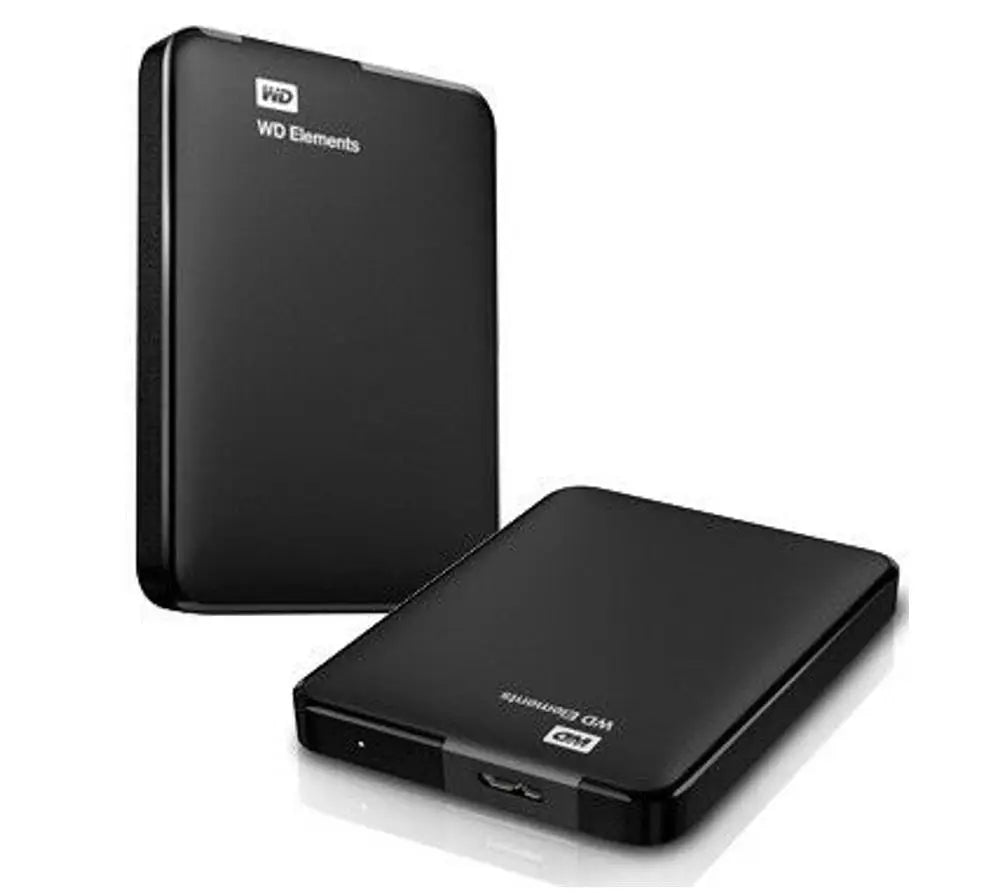 Western Digital WD Elements 2TB USB 3.0 2.5’’ Portable External Hard Drive - Slim Light Durable Shock Proof Black Plug