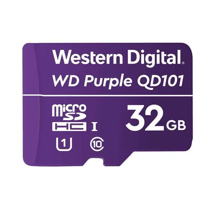 Western Digital WD Purple 32GB MicroSDXC Card 24/7 -25°C to 85°C Weather & Humidity Resistant Surveillance IP Camera
