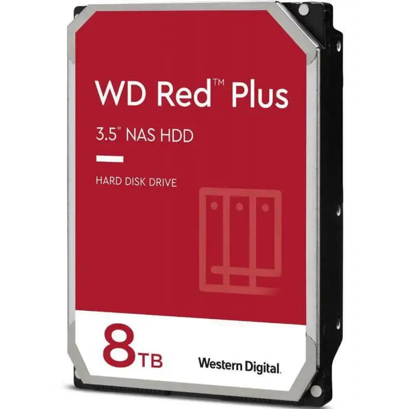 Western Digital WD Red Plus 8TB 3.5’’ NAS HDD SATA WD80EFPX 215MB/s 5640 RPM 256MB Cache 3-Year Limited Warranty