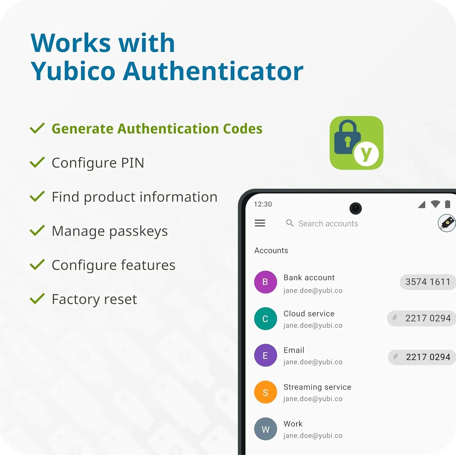 Yubico Yubikey V5 2-Factor Authenticator (USB-A + NFC)