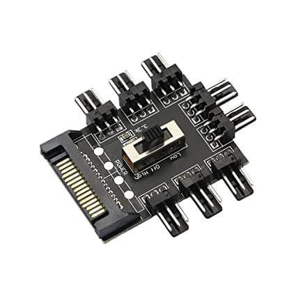 ZG 3-Pin Fan Hub SATA POWER 8 Ports With Speed ControllerFA