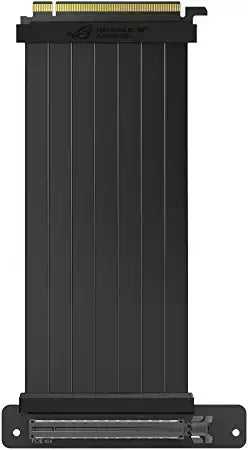 ASUS ROG Strix RS200 240 mm PCI-E x 16 Riser Cable with 90 degree adapter, patent SafeSlot design, EMI Shieldingconsumables