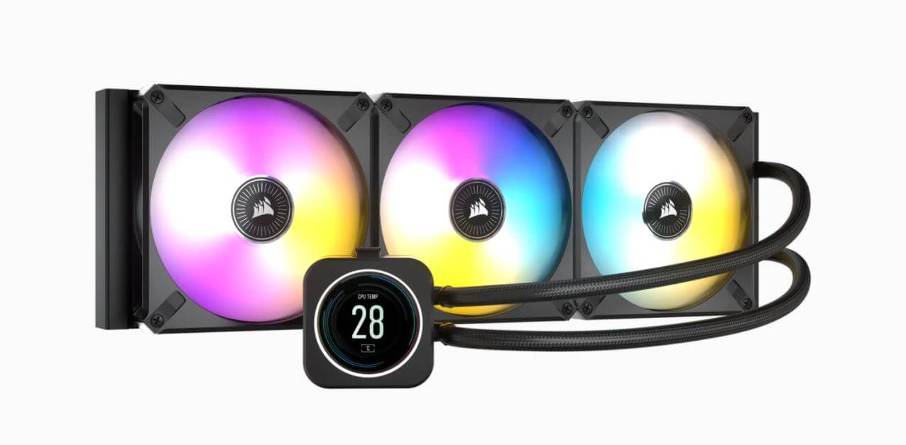 Corsair H170i Elite LCD, 420mm, LCD LPS Display, High Performance Pump, and RGB LED Zero Rpm, Commander Core, 1700 and Trx4, CPU Coolerconsumables,FA