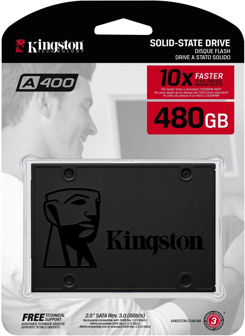 KINGSTON SA400 SSD 480GB 2.5-INCH SATA3 TLC NAND INTERNAL SOLID STATE DRIVE