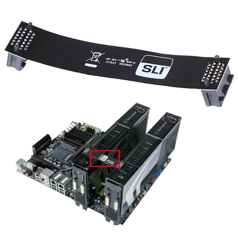 FLEXIBLE 10CM SLI BRIDGE PCI-E VIDEO CARD CABLE CONNECTOR 