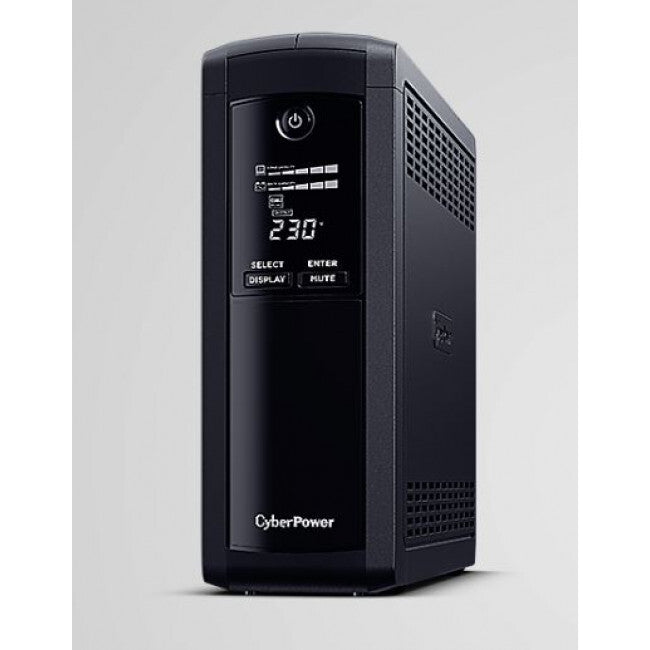 CYBERPOWER SYSTEMS VALUE PRO - (VP1600ELCD)- 1600VA / 960W LINE INTERACTIVE UPS - 2* 12V/9AH BATTERIES INCL., 2YR WARRANTY