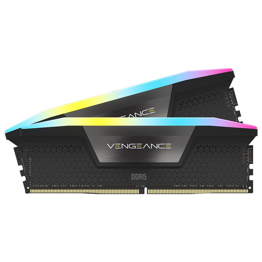 Corsair Vengeance RGB 32gb (2x16gb) DDR5 UDIMM 6400mhz C36 1.25v Desktop Gaming Memory Black Optimized for AMD Expo Ryzen 7000 Series