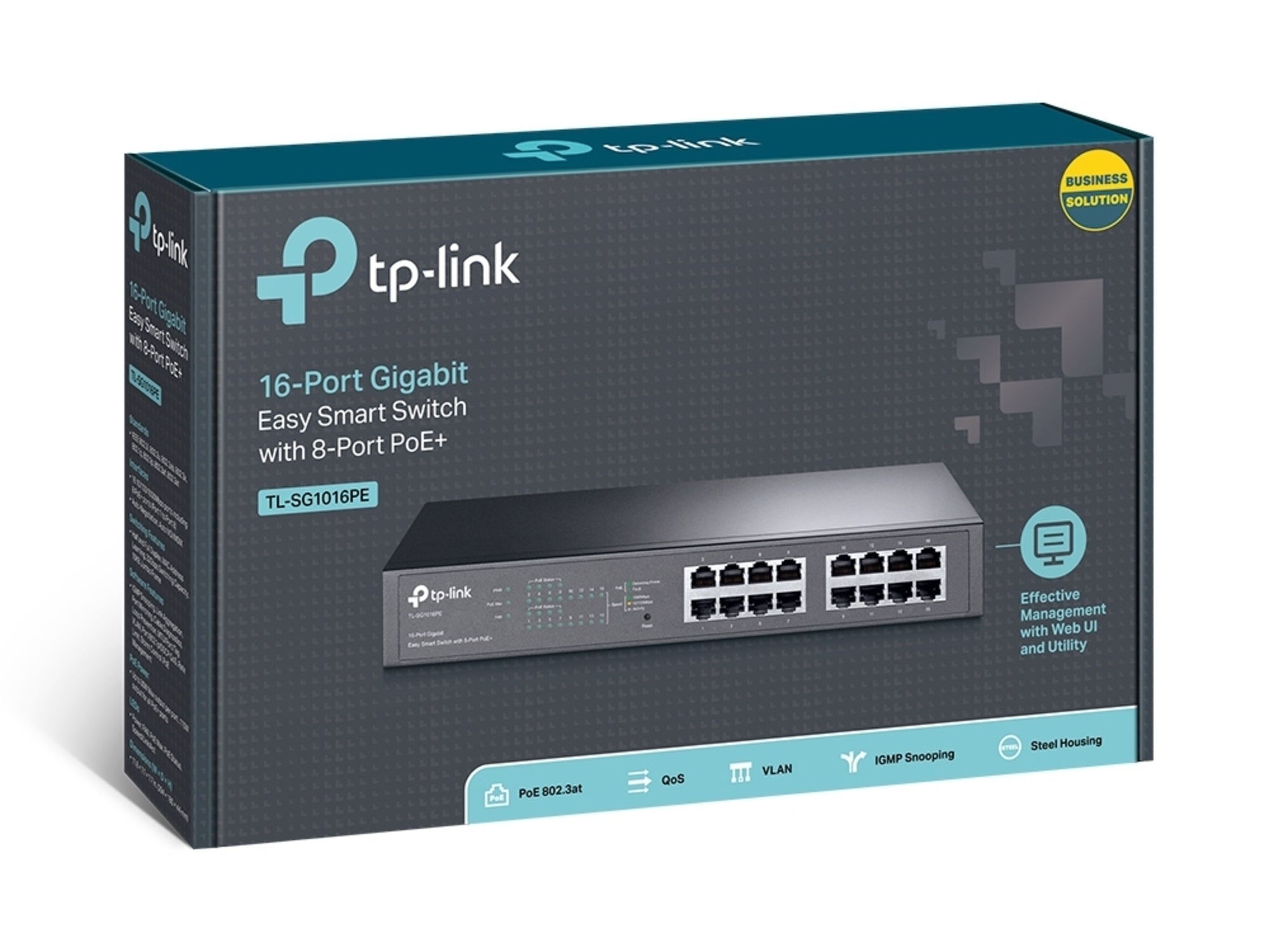 TP-Link TL-SG1016PE 16-Port Gigabit Easy Smart Switch with 8-Port PoE+ Rack Mountable/ Desktop,32 Gbps Switching Capacity,8K MAC Address Table