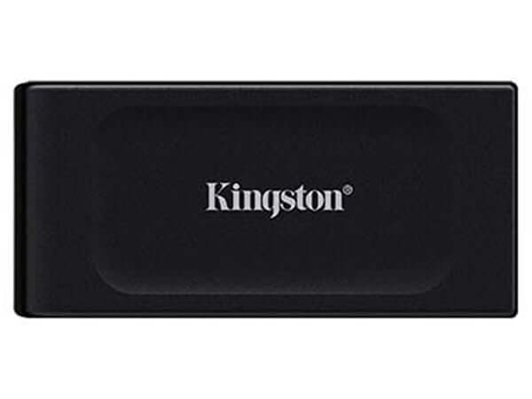 Kingston XS1000 1TB portable SSD external storage drive with metal and plastic casing.