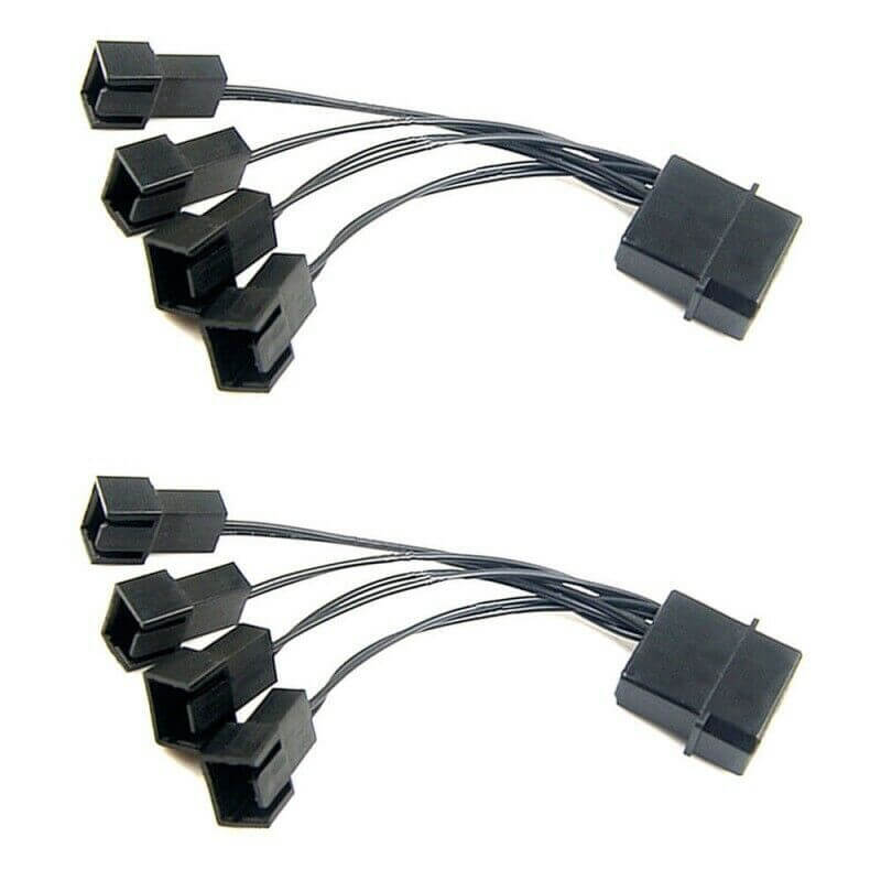 12v Molex Computer Power 1 to 4way 3 Pin CPUFan Multi Fan Splitter Cableconsumables,FA