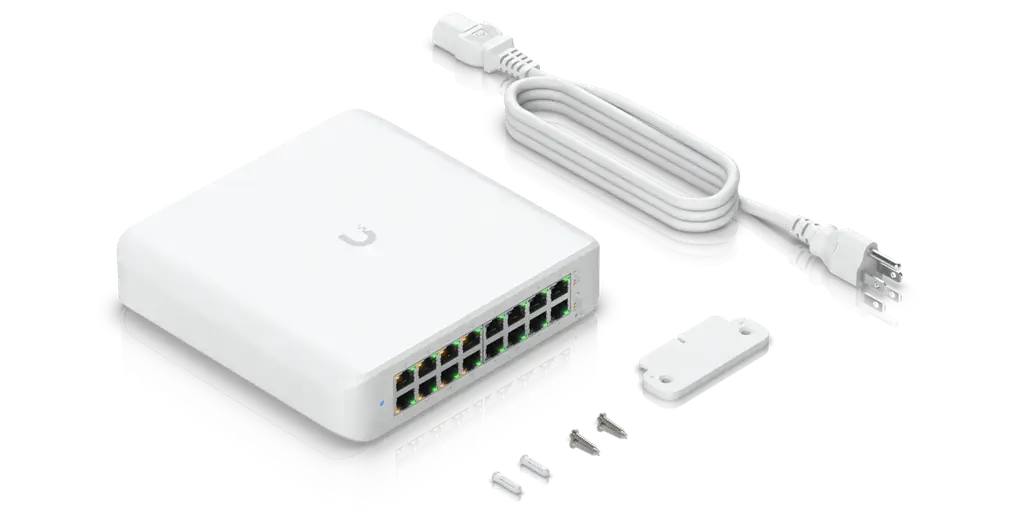 Ubiquiti UniFi Switch Lite 16 PoE Layer 2 16x GbE RJ45 Ports 8x 802.3at PoE+ Ports 45W PoE Silent Operation Wallmount