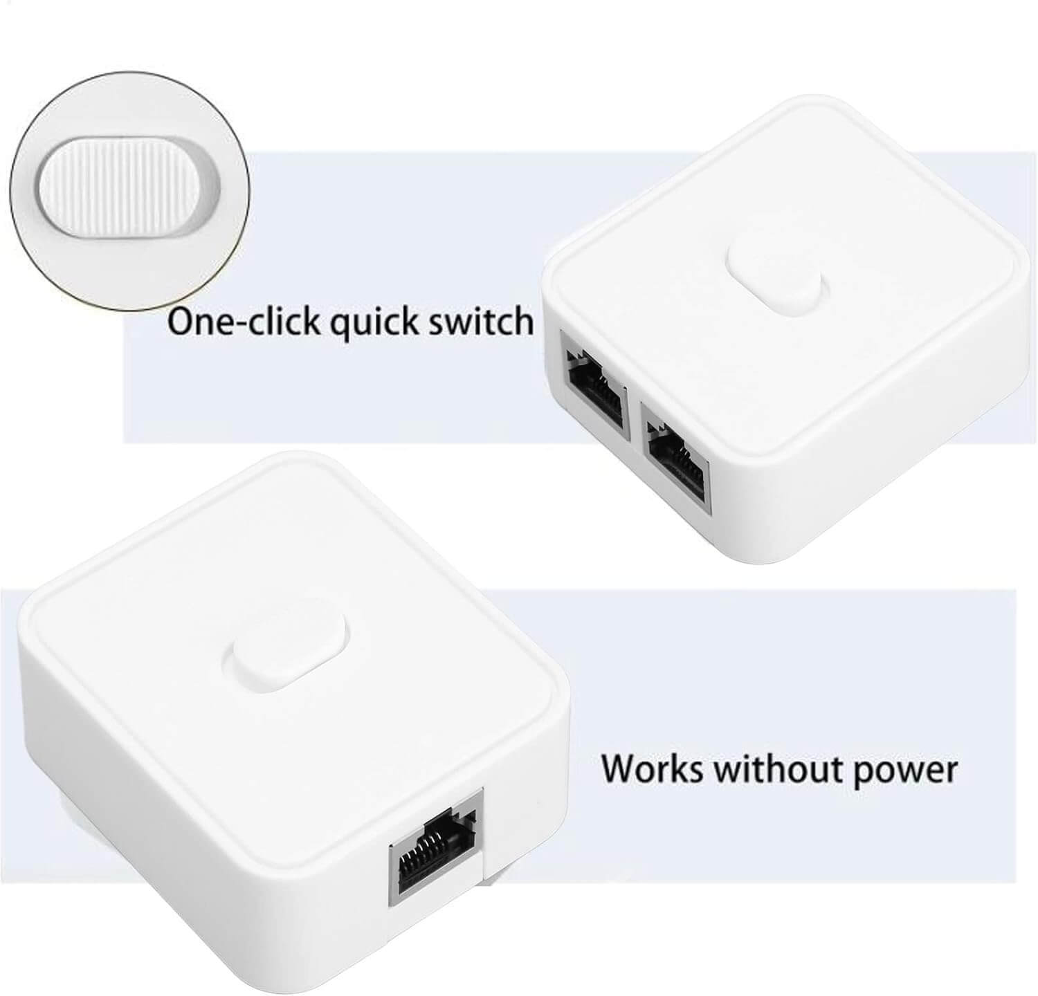 2 Port Gigabit Network Switch, RJ45 Gigabit Ethernet Network Switch Splitter Selector Box 10/100/1000Mbps 2 in 1 Out 1 in 2 Out PoE Extender Switch Network Splitter Adapter