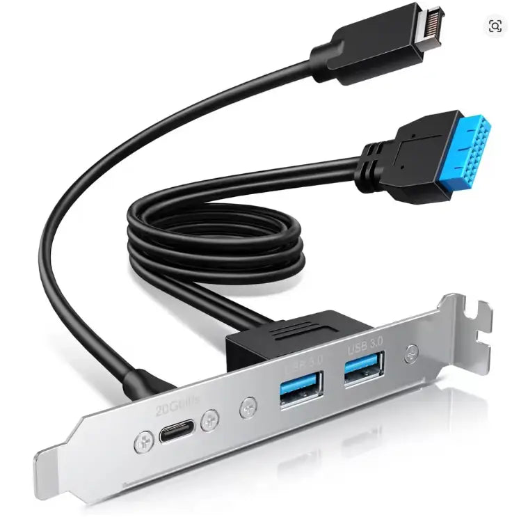 20Gbps USB3.2 Gen2x2 USB-C Front Panel Adapter Motherboard Header Extension Cable with 12cm PCI-E bracket