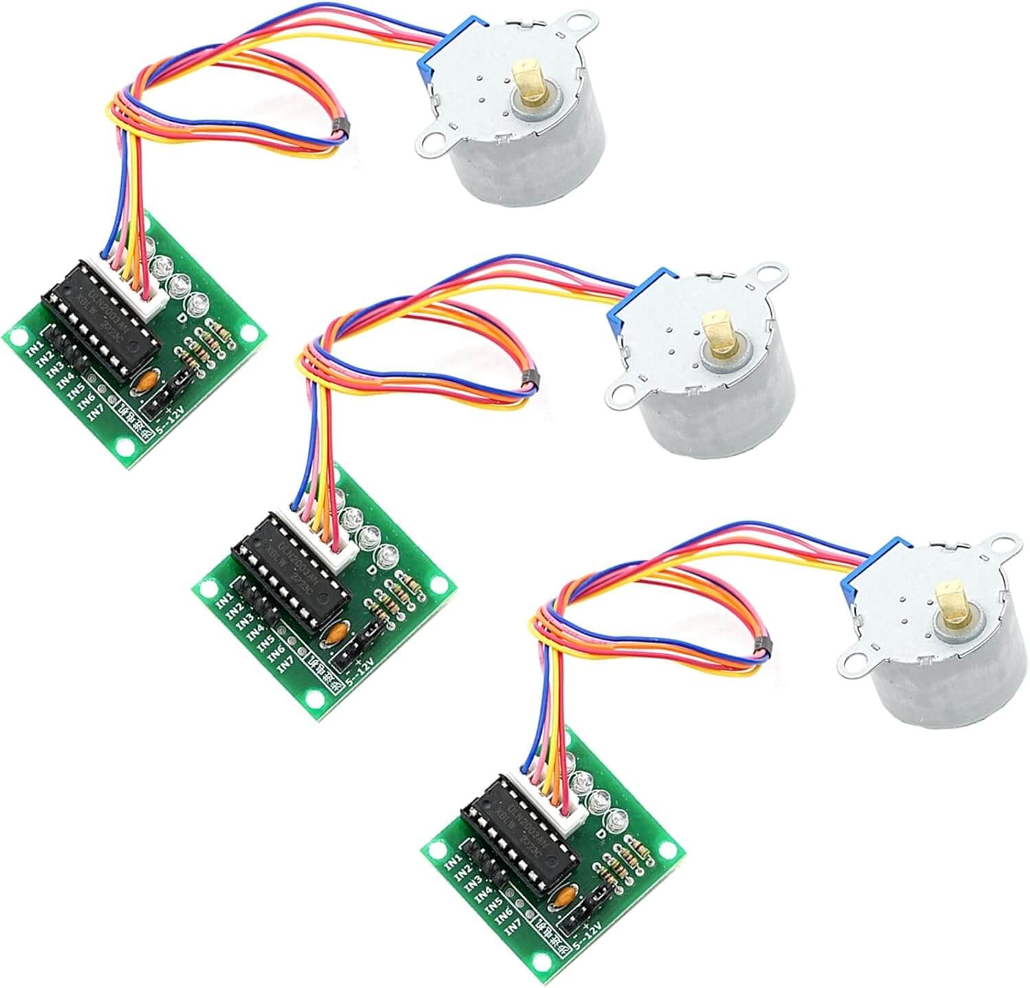 3Pcs ULN2003 28BYJ-48 4-Phase Stepper Motor with 5V Drive Board for Arduino PI PIC Raspberry Pi