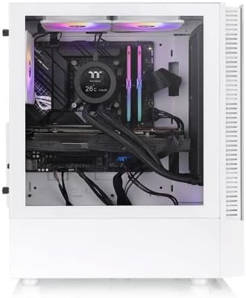 Thermaltake View 200 ARGB Tempered Glass Mid Tower Case Snow Edition, CA-1X3-00M6WN-00, White