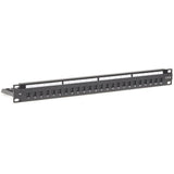 4Cabling 1RU 24 Port Shuttered CAT6 Universal Termination Rack Mount Patch Panel