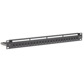 4Cabling 1RU 24 Port Shuttered CAT6 Universal Termination Rack Mount Patch Panel