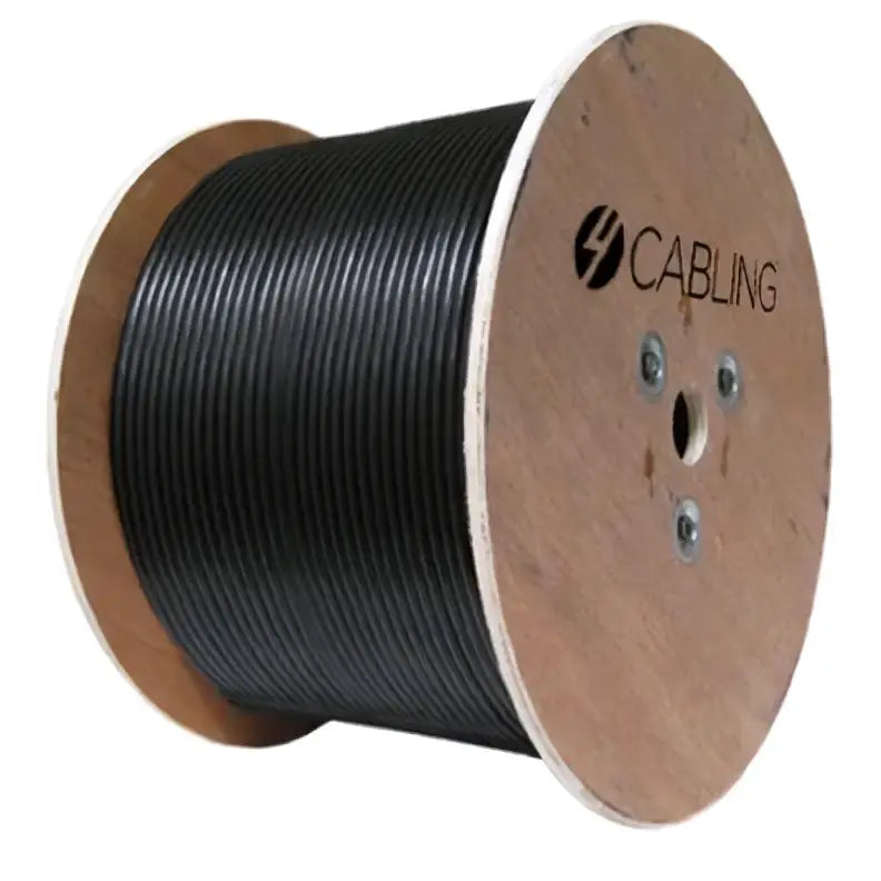 4Cabling CAT6 UTP LAN Outdoor UV Stabilised Cable on a Reel | 305m Roll Black