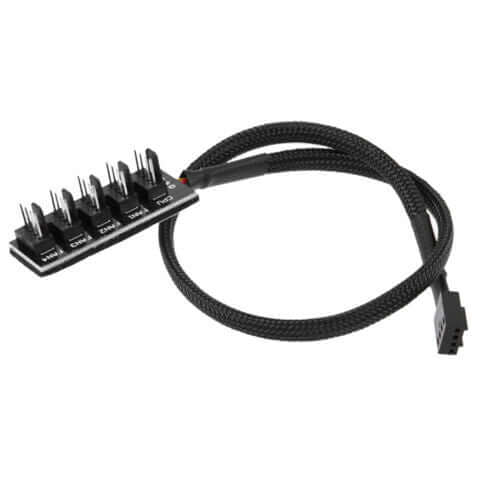 5 Way PWM Splitter Hub 4pin CPU Computer Fan Black Sleevedconsumables,FA