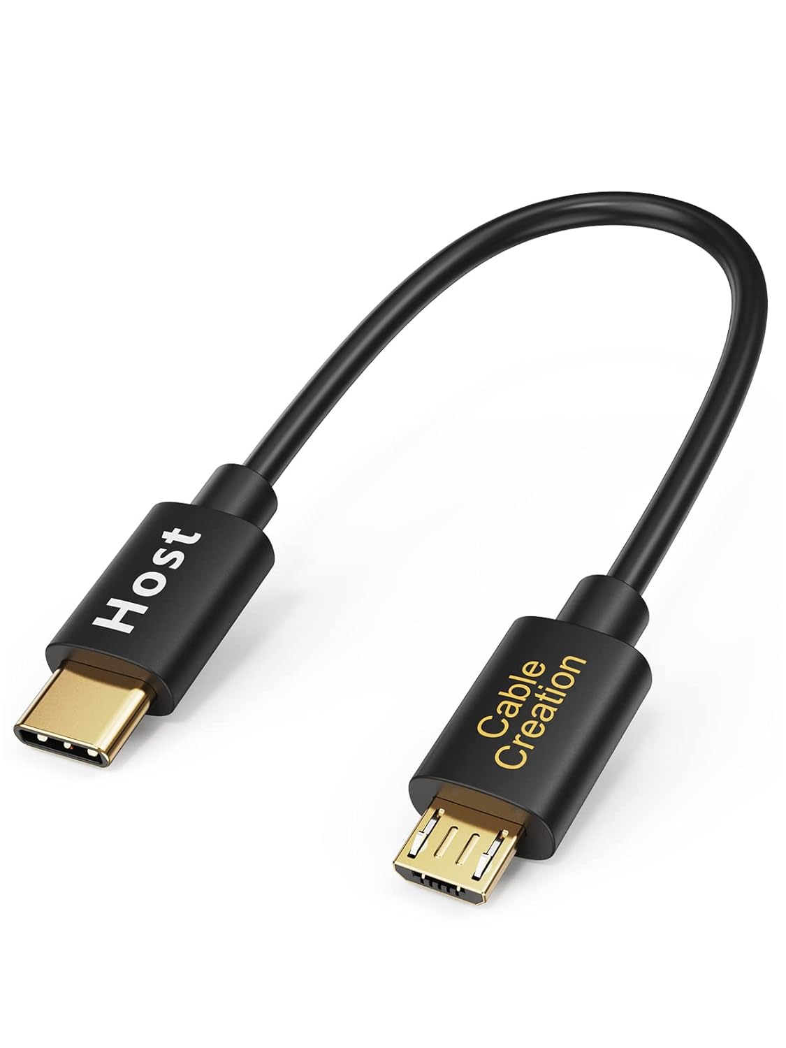 Short Micro USB to USB C Cable 0.65 FT USB C to Micro USB OTG 480Mbps Type C to Micro USB Cable, USB C to USB Micro Compatible with MacBook Pro Air Galaxy S22 Pixel 5/4 etc. 0.2M Black